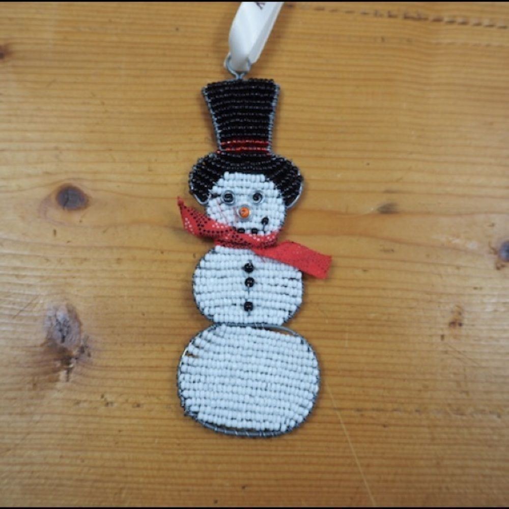 SNOWMAN Beaded Ornament